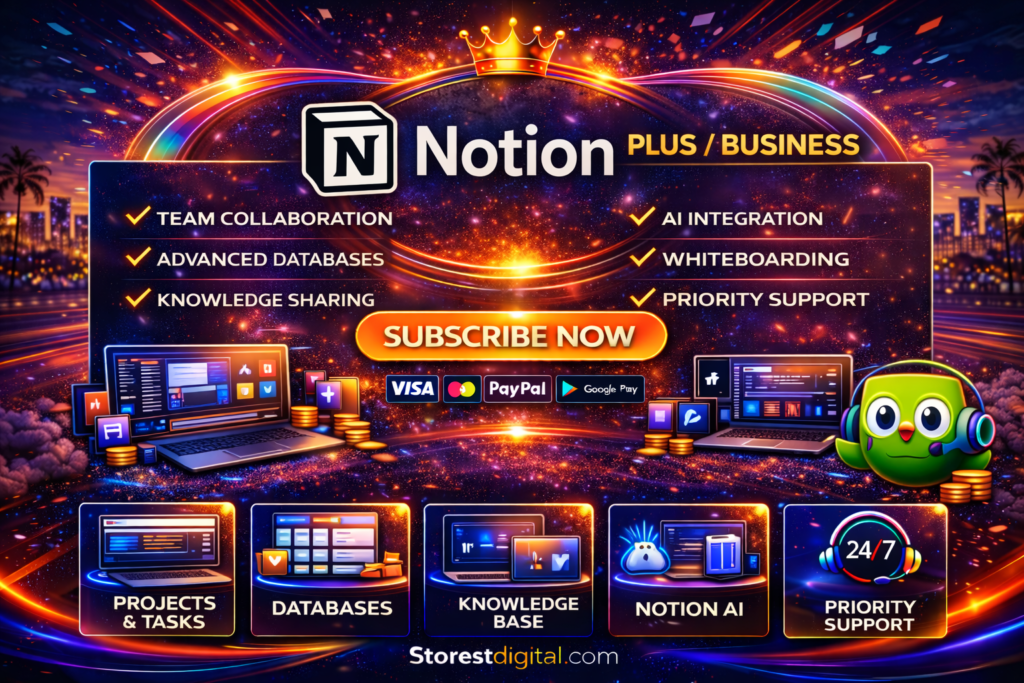 اشتراك Notion Plus لمدة سنة | حساب خاص وآمن 100% | أفضل سعر