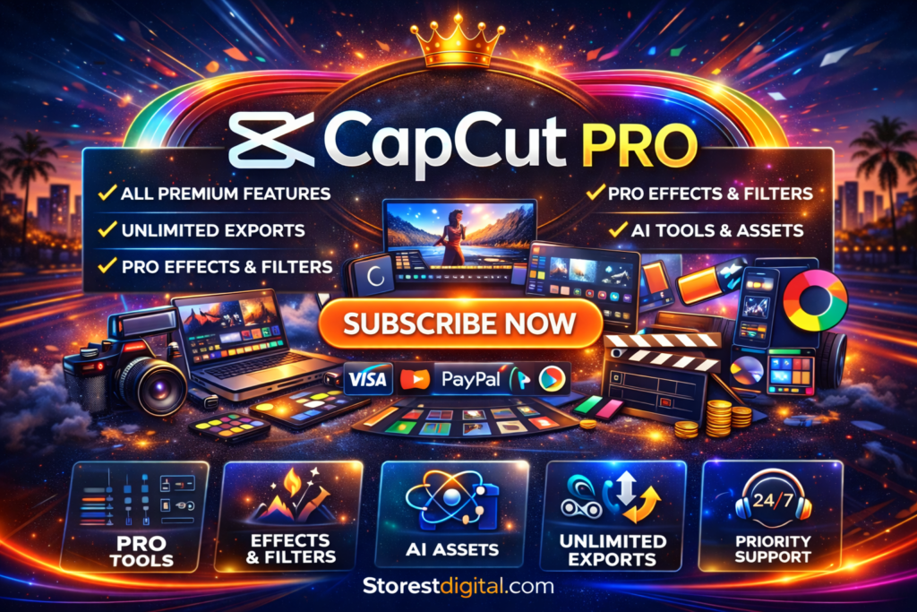 اشتراك CapCut Pro | حساب CapCut Pro بسعر رخيص