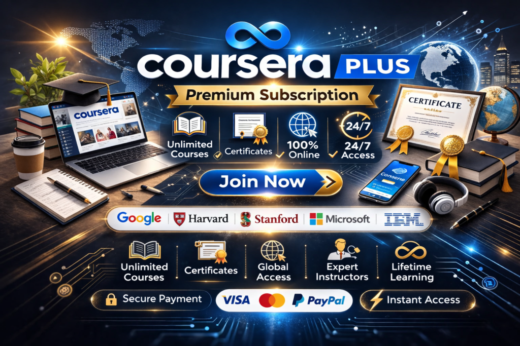 اشتراك Coursera Plus Premium اشتراك كورسيرا بلس بريميوم