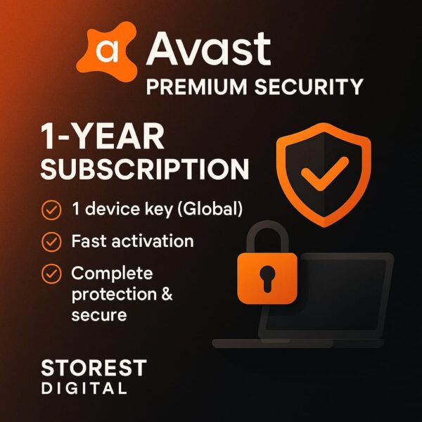 مفتاح Avast Premium Security لمدة عام واحد لجهاز واحد عالمي