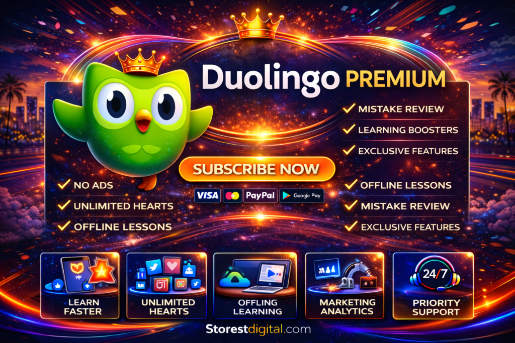 اشتراك Duolingo Super – تعلم اللغات بلا إعلانات مع مزايا حصرية